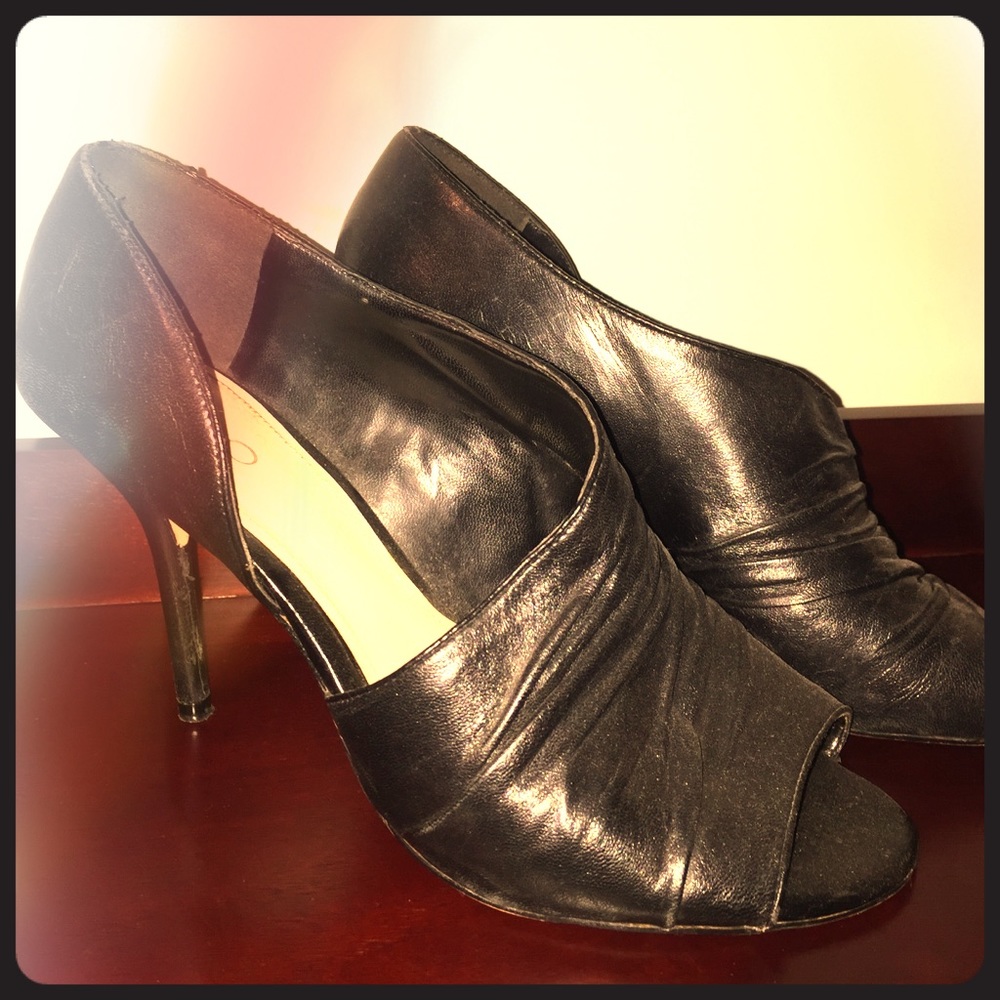 Aldo Black Leather Heels
